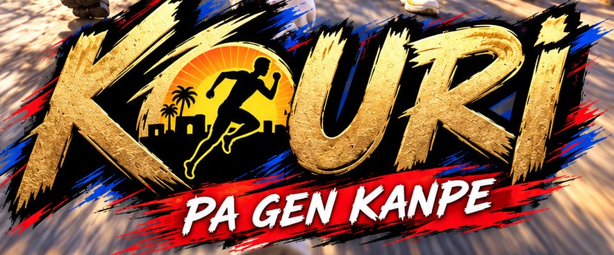 Logo KOURI! ak slogan Pa gen kanpe