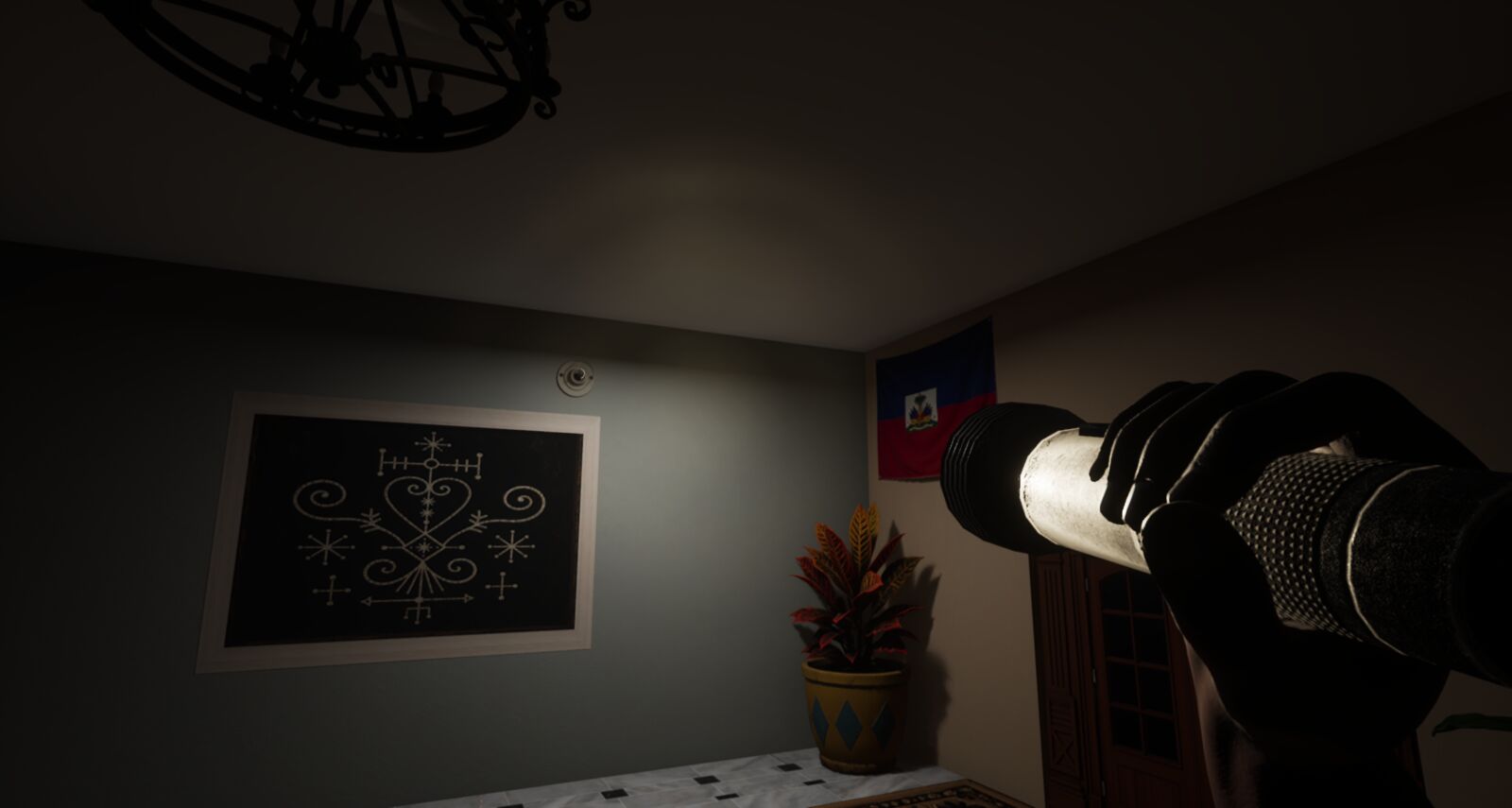 The upstairs hallway, past midnight