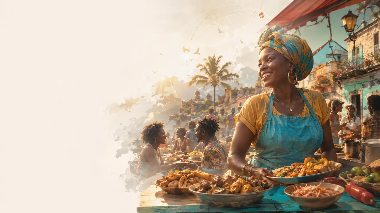 The Manje Lakay stand in the sun, Haitian dishes and smiles